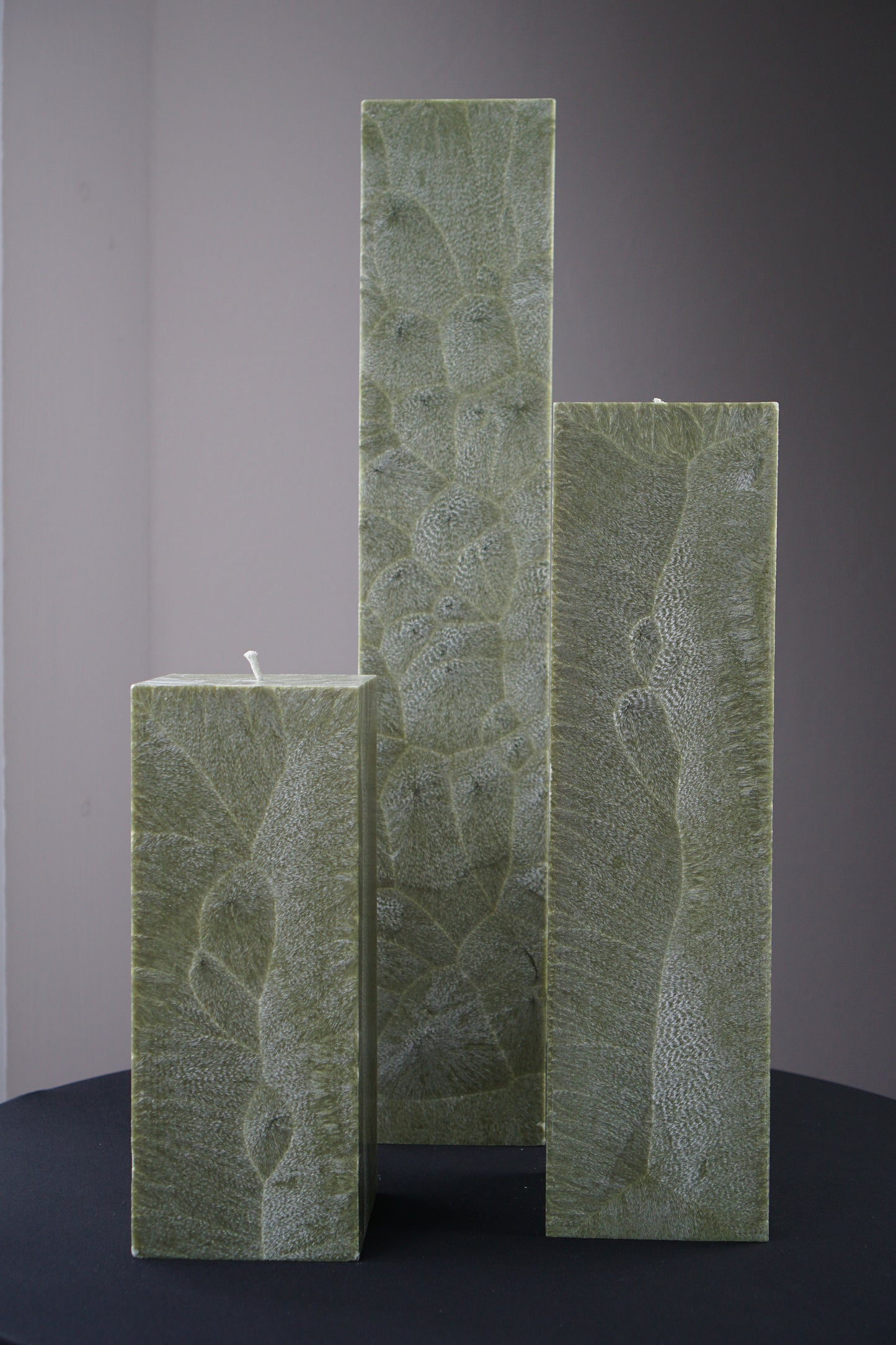 Interior candle - green square 12