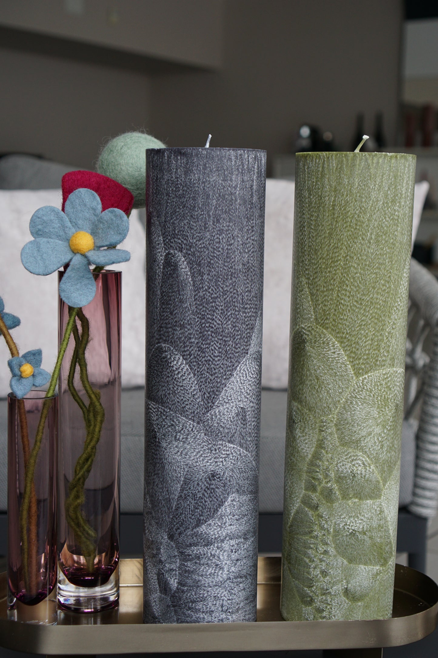 Pillar candle - anthracite