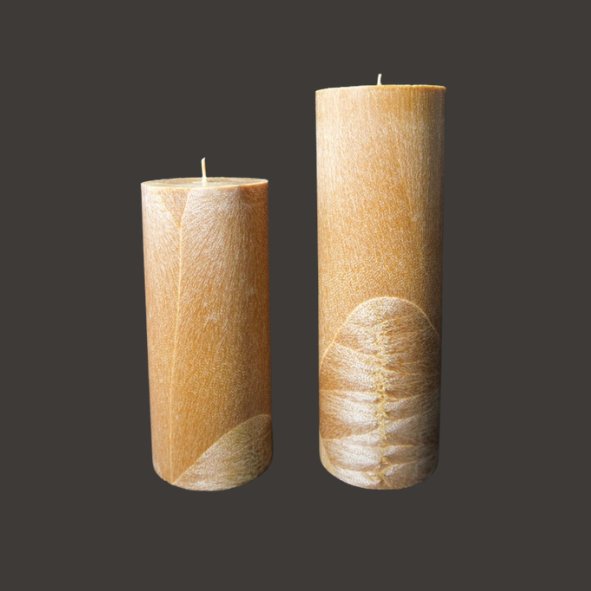 Pillar candle - honey yellow