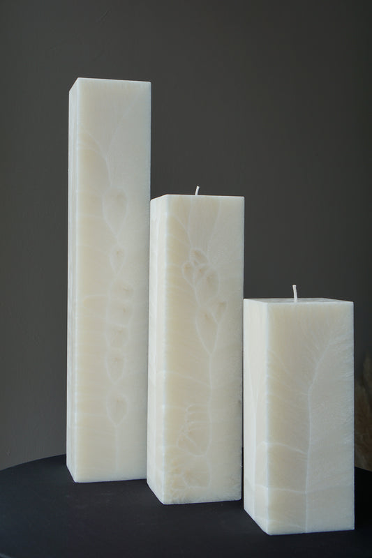 Interior candle - white square 12