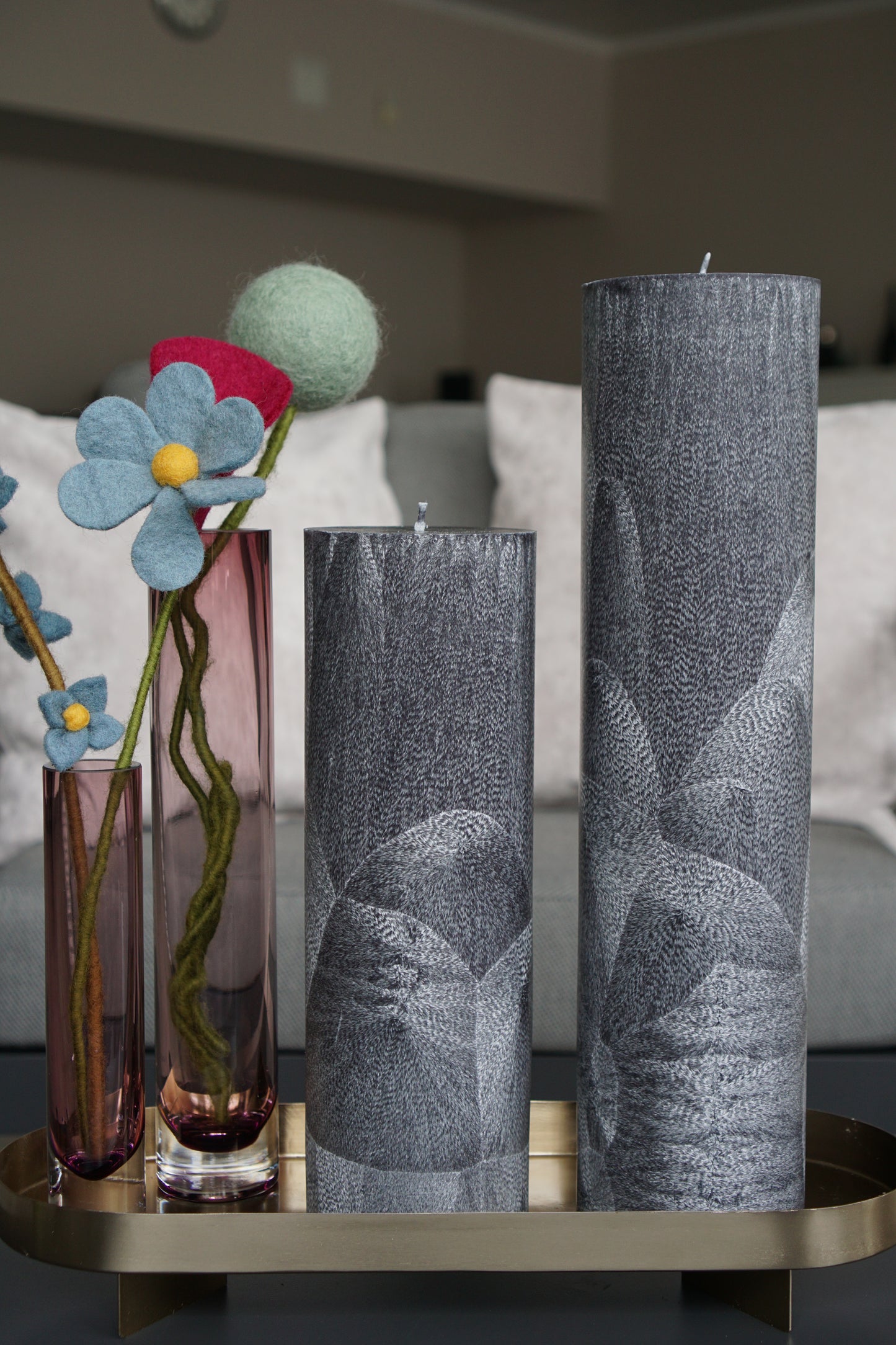 Pillar candle - anthracite