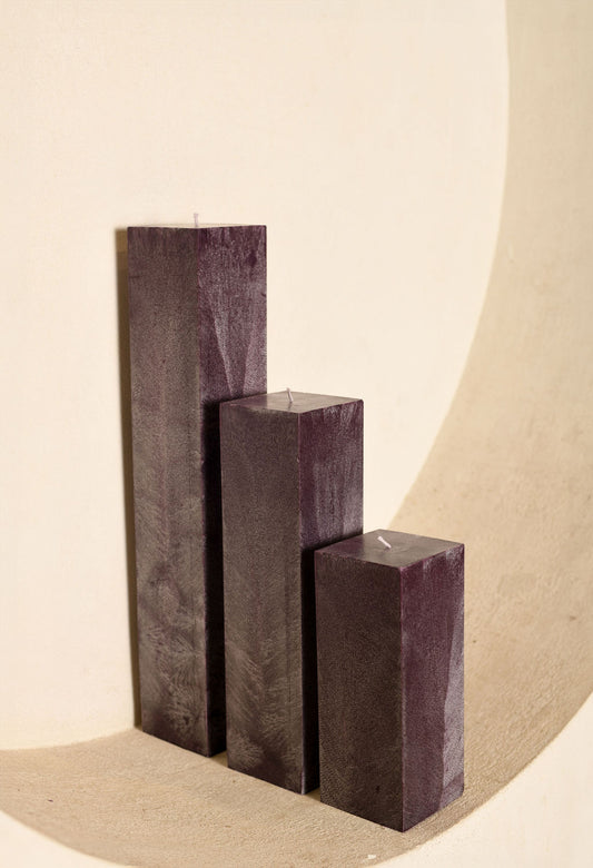 Interior candle - anthracite square 12