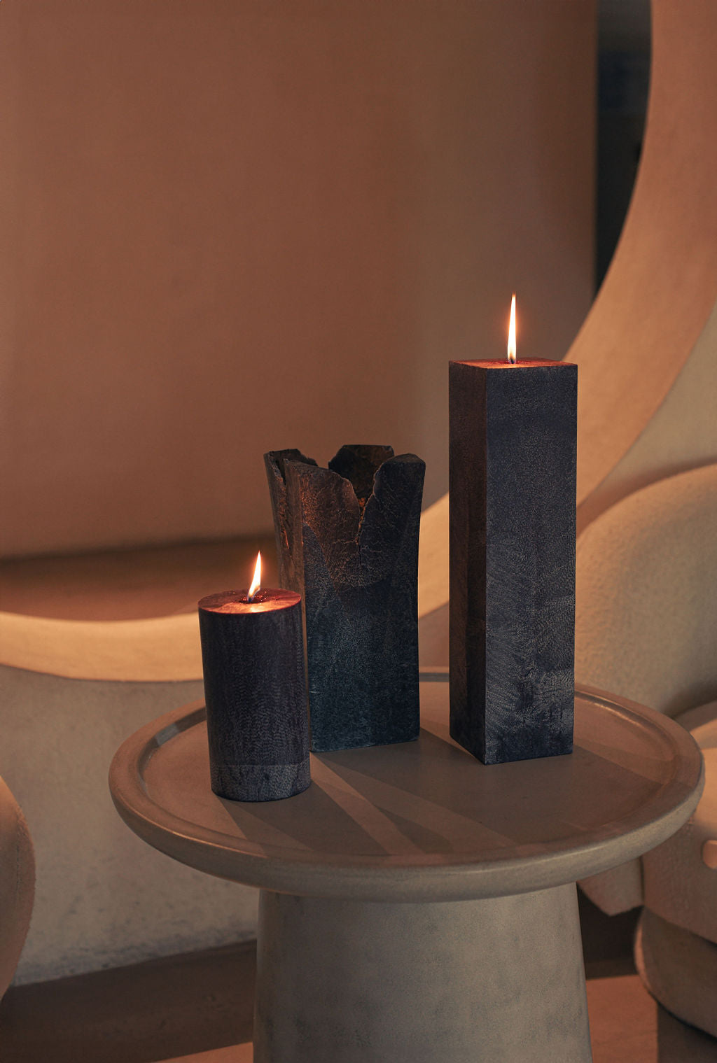 Pillar candle - anthracite